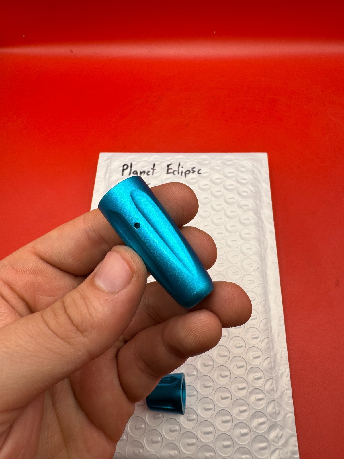 Planet Eclipse 07 Ego Color Kit - used paintball color kit (trigger, lpr cap, asa thumb screw) - teal anno