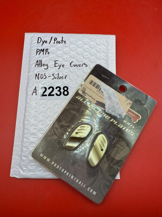 Dye/Proto PMR Alloy Eye Covers NOS-Silver - used paintball eye cover plates - silver