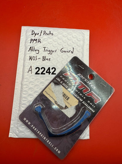 Dye/Proto PMR Alloy Trigger Guard NOS-Blue - used paintball trigger guard - blue anno