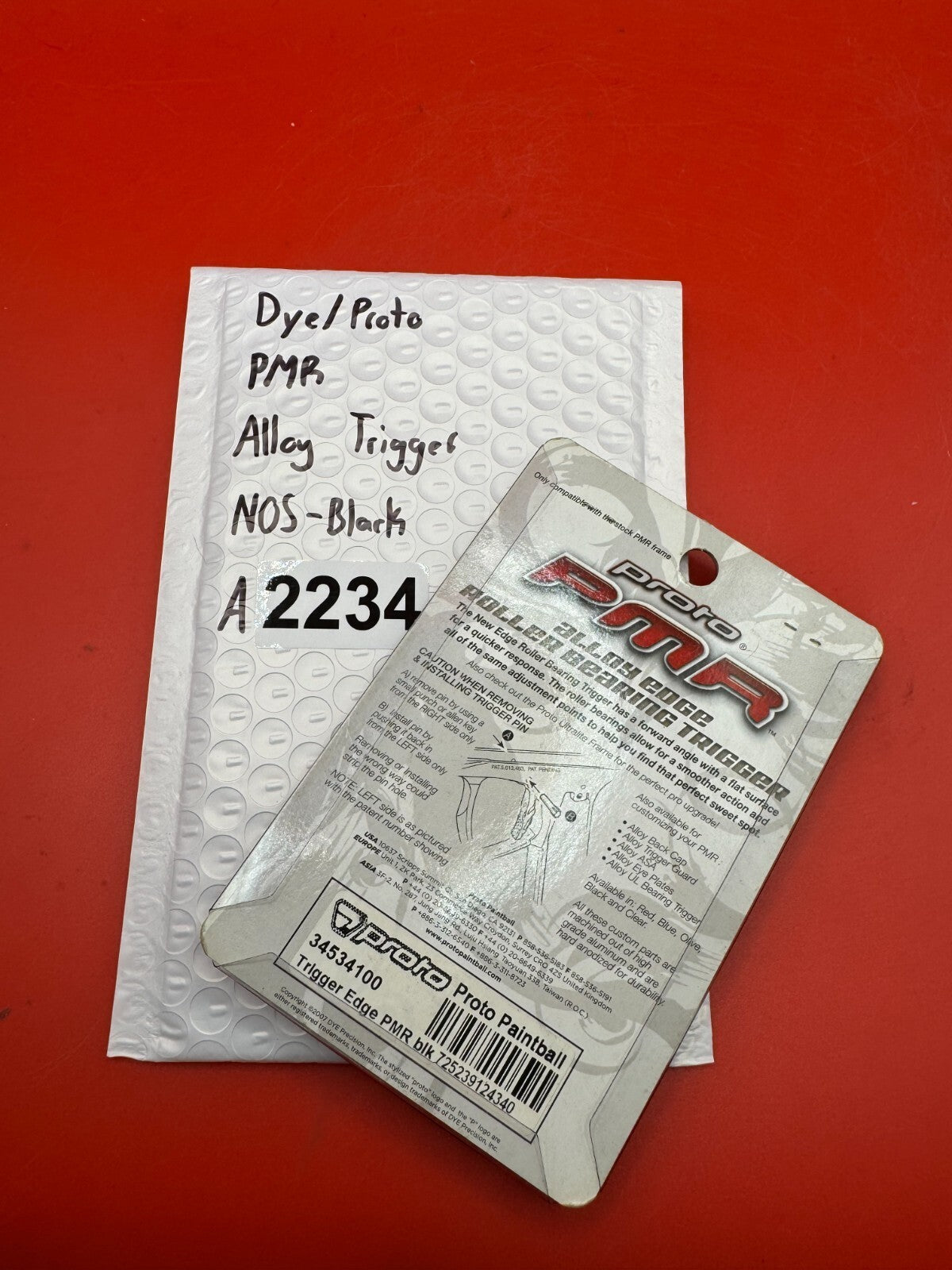 Dye/Proto PMR Alloy Trigger NOS-Black - used paintball trigger - black