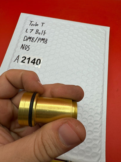 Tech T L7 Bolt DM8/PM8 NOS - used paintball bolt - gold/black