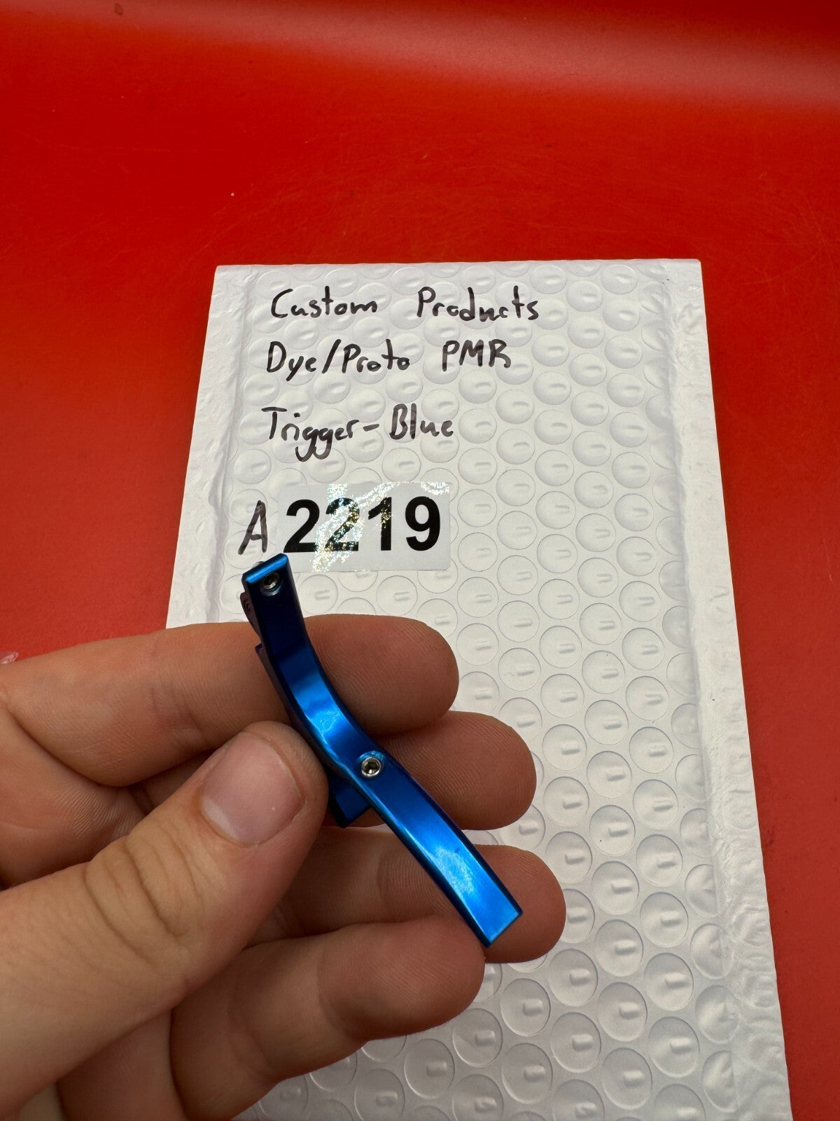 Custom Products Dye/Proto PMR Trigger-Blue - used paintball trigger - blue