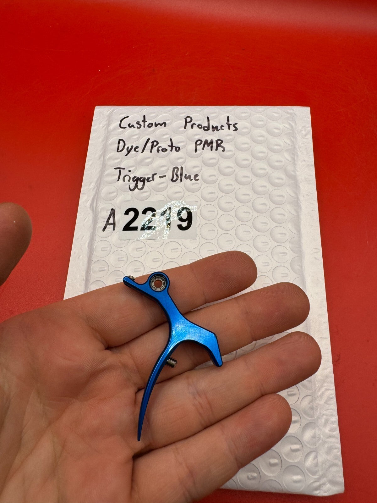 Custom Products Dye/Proto PMR Trigger-Blue - used paintball trigger - blue