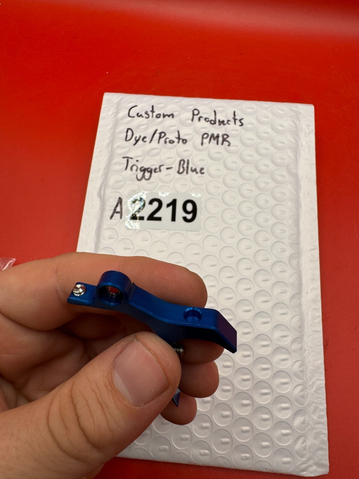 Custom Products Dye/Proto PMR Trigger-Blue - used paintball trigger - blue