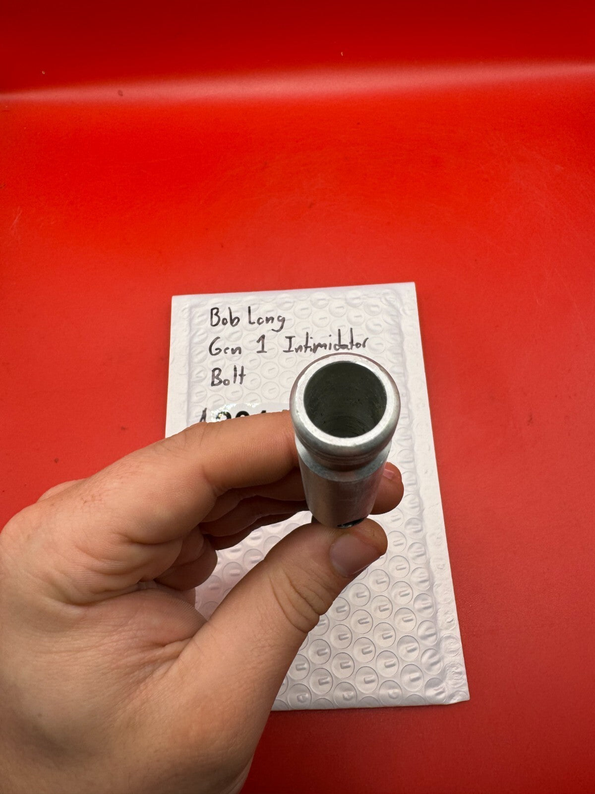 Bob Long Gen 1 Intimidator Bolt - used paintball bolt - silver