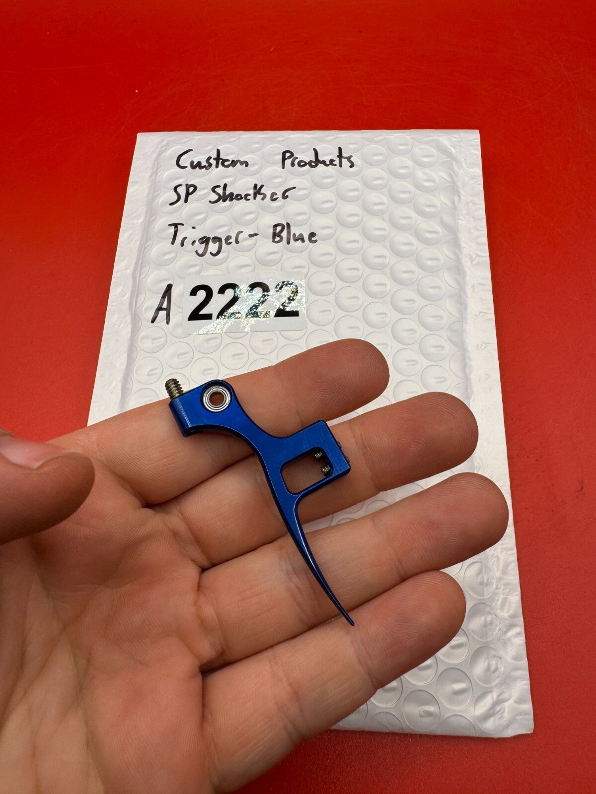 Custom Products SP Shocker Trigger-Blue - used paintball trigger - blue