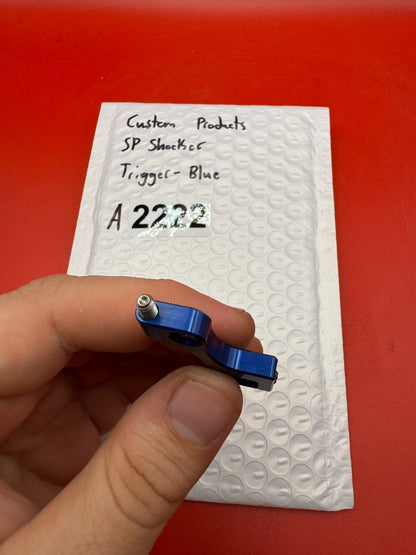 Custom Products SP Shocker Trigger-Blue - used paintball trigger - blue