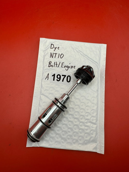 Dye NT10 Bolt/Engine - used paintball bolt/engine assembly - black/silver