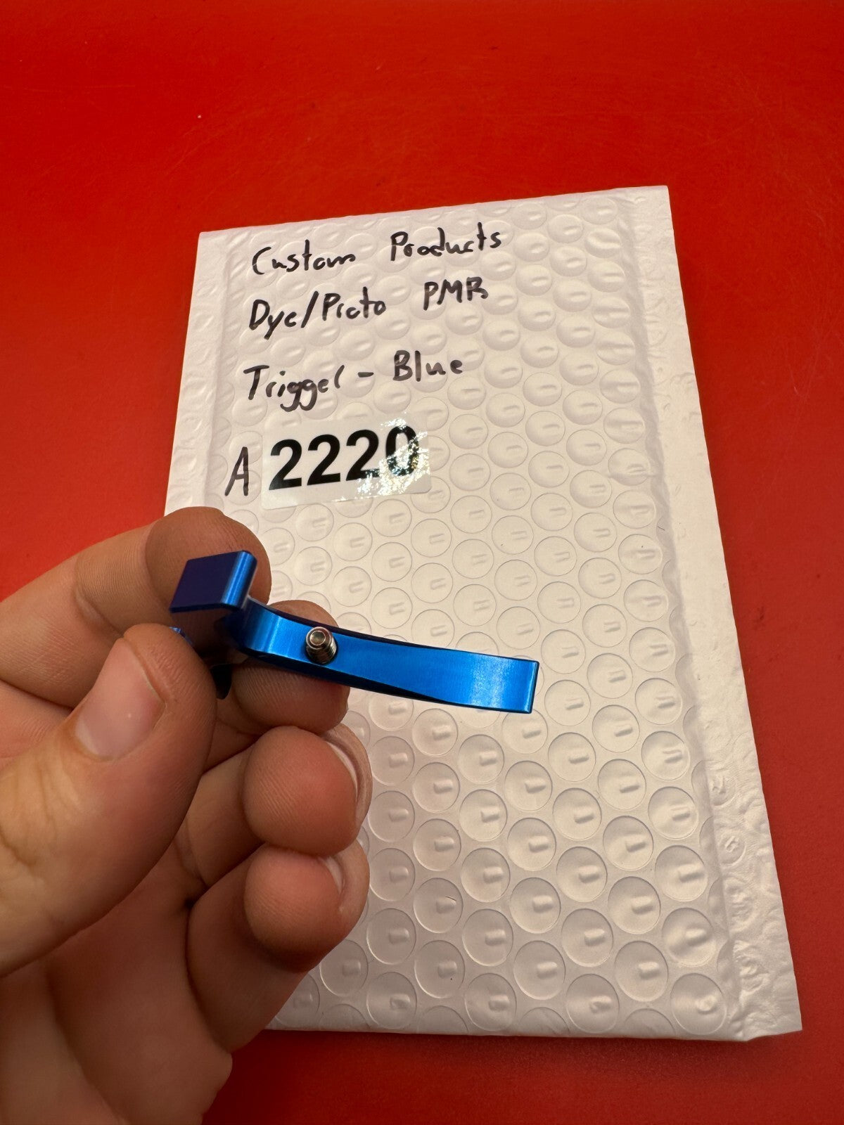 Custom Products Dye/Proto PMR Trigger-Blue - used paintball trigger - blue anno