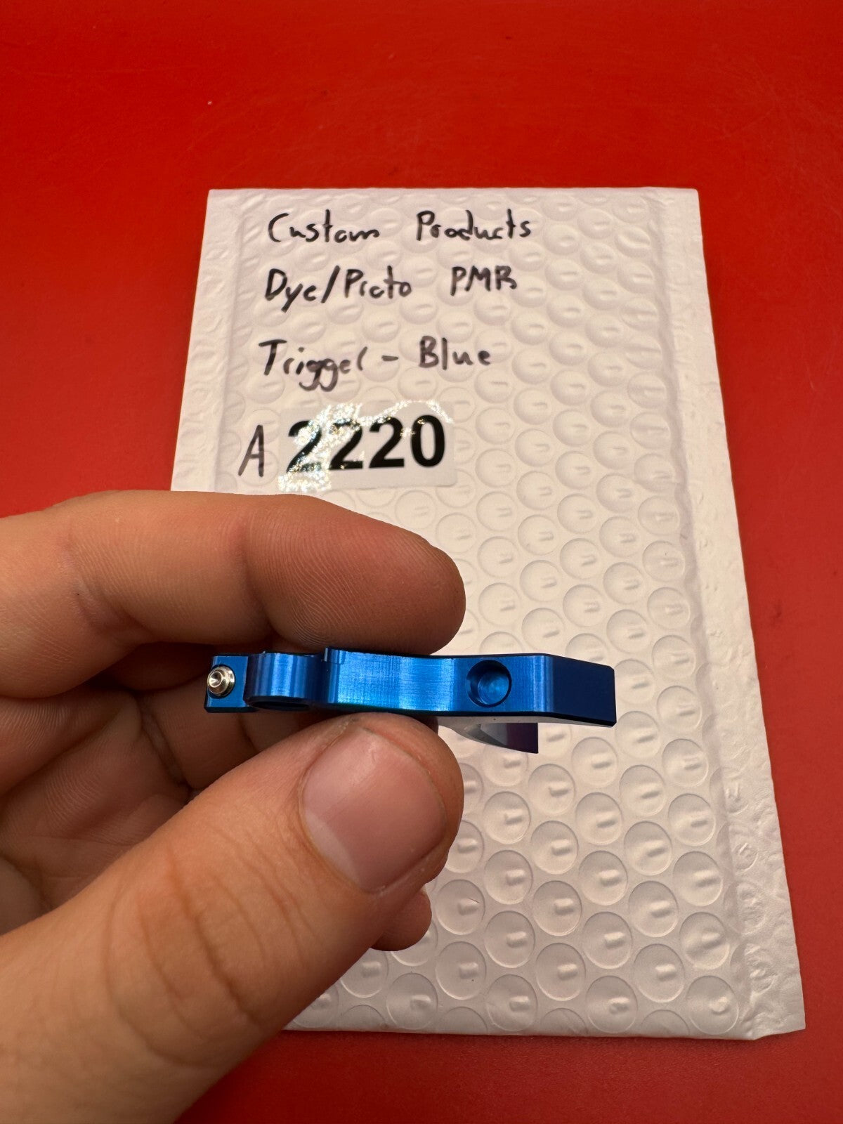 Custom Products Dye/Proto PMR Trigger-Blue - used paintball trigger - blue anno