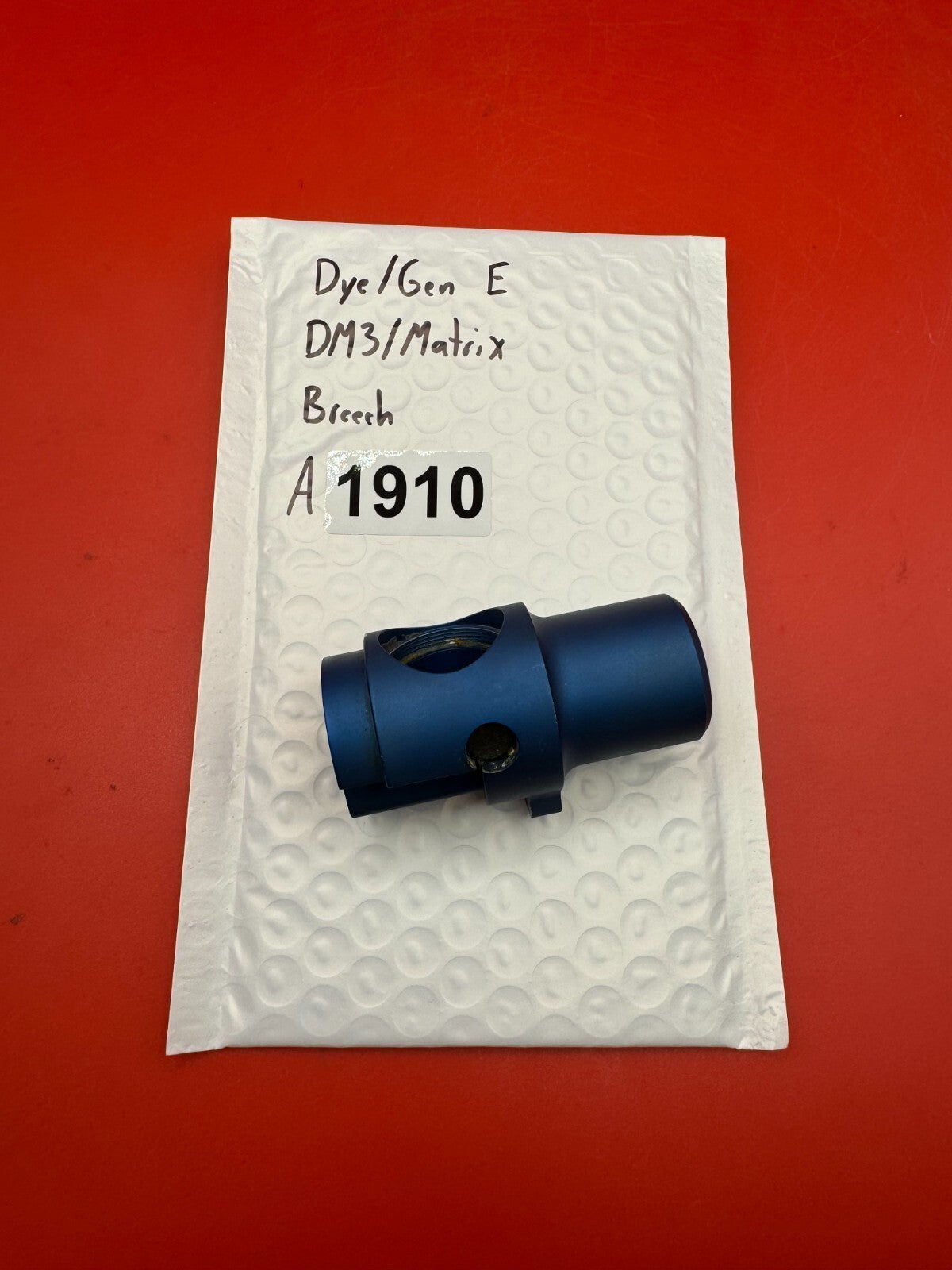 Dye/Gen  E DM3/Matrix  Breech - used paintball breech - blue anno