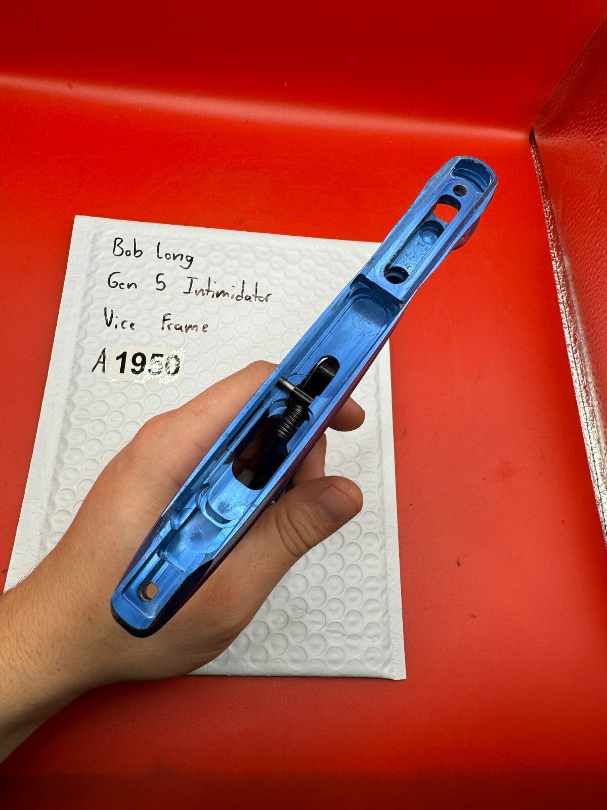 Bob Long Gen 5 Intimidator Vice Paintball Marker Frame - used paintball trigger frame - blue anno