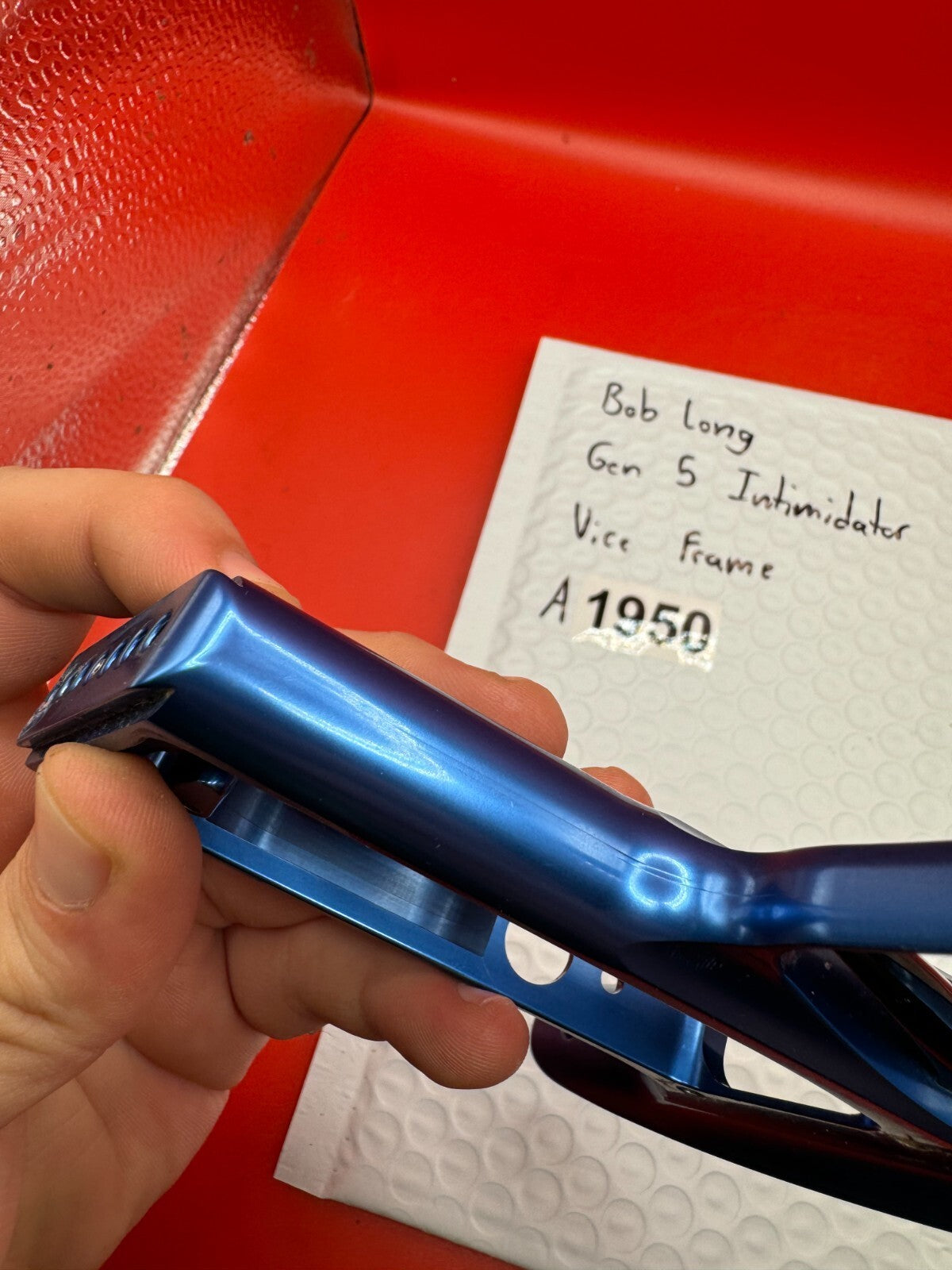 Bob Long Gen 5 Intimidator Vice Paintball Marker Frame - used paintball trigger frame - blue anno