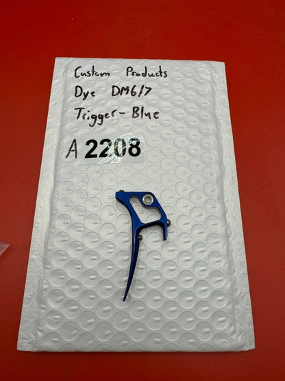 Custom Products Dye DM6/7 Trigger-Blue - used paintball trigger - blue