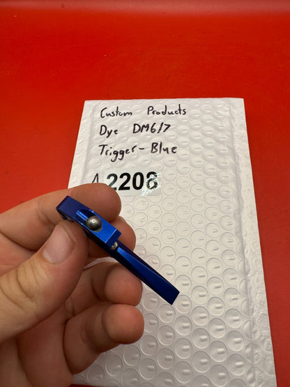 Custom Products Dye DM6/7 Trigger-Blue - used paintball trigger - blue
