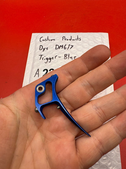Custom Products Dye DM6/7 Trigger-Blue - used paintball trigger - blue