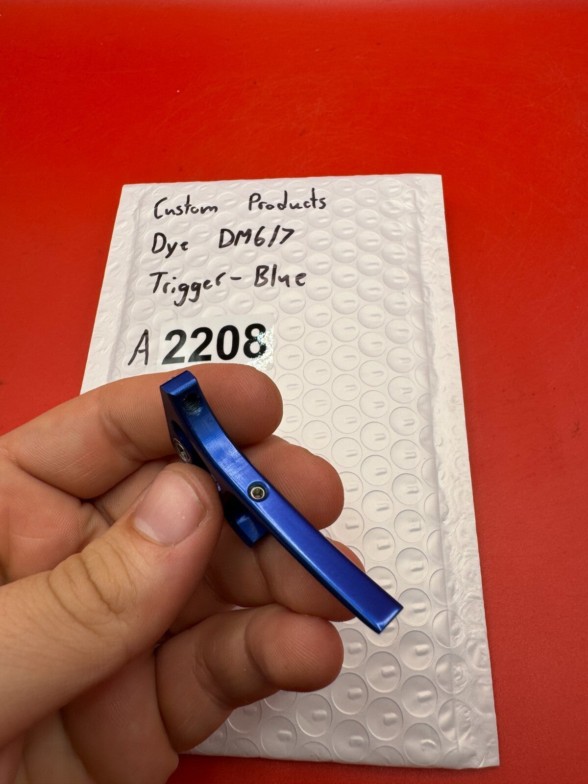 Custom Products Dye DM6/7 Trigger-Blue - used paintball trigger - blue