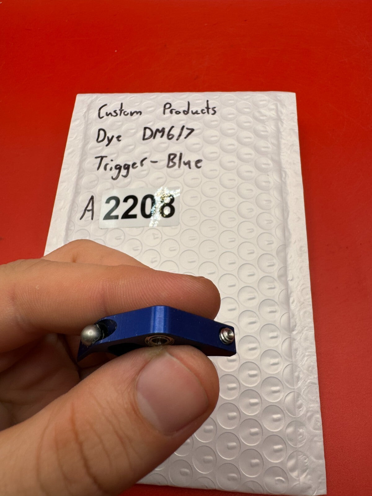Custom Products Dye DM6/7 Trigger-Blue - used paintball trigger - blue