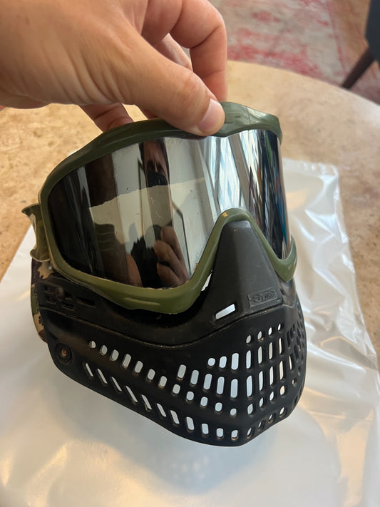 JT OG Black Bottoms and Knee Olives Paintball Mask