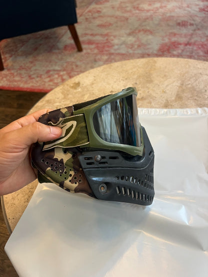JT OG Black Bottoms and Knee Olives Paintball Mask