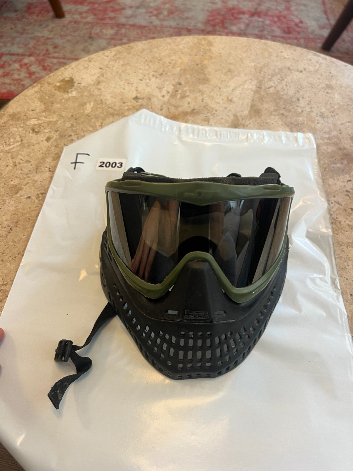 JT OG Black Bottoms and Knee Olives Paintball Mask