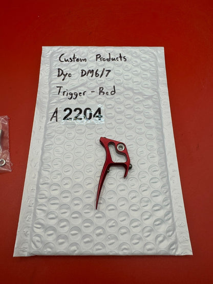 Custom Products Dye DM6/7 Trigger-Red - used paintball trigger - red anno
