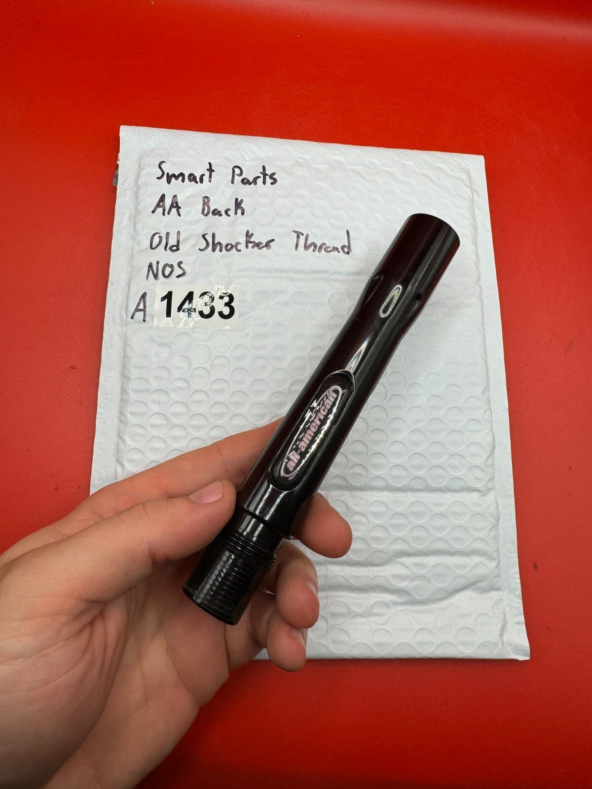Smart Parts AA Back Old Shocker Thread NOS - used paintball barrel back - black