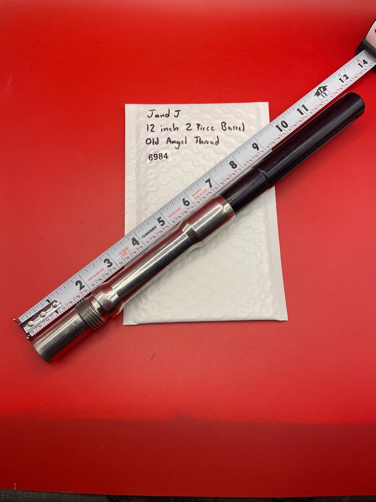 J and J 12 inch 2 Piece Paintball Barrel Old Angel Thread