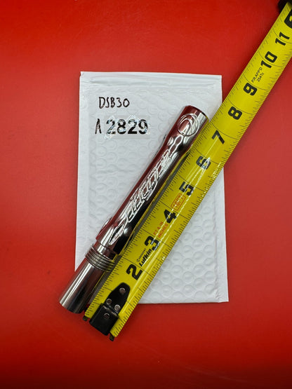 Dye SS Angel Threaded .688 Paintball Barrel Back - used paintball barrel back - silver/chrome
