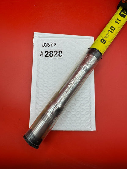 Dye SS Angel Threaded .688 Paintball Barrel Back - used paintball barrel back - silver/red anno