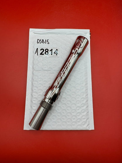 Dye SS Angel Threaded .688 Paintball Barrel Back - used paintball barrel back - red anno/silver