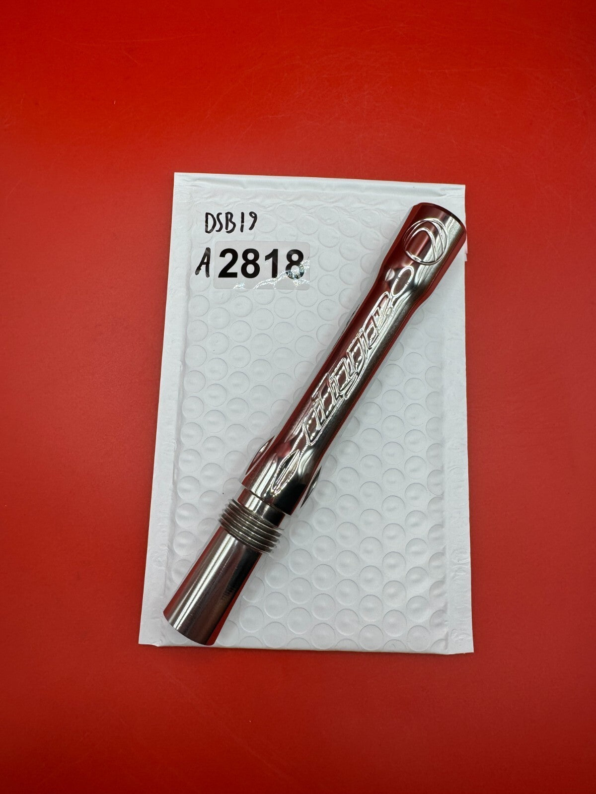 Dye SS Angel Threaded .688 Paintball Barrel Back - used paintball barrel back - silver