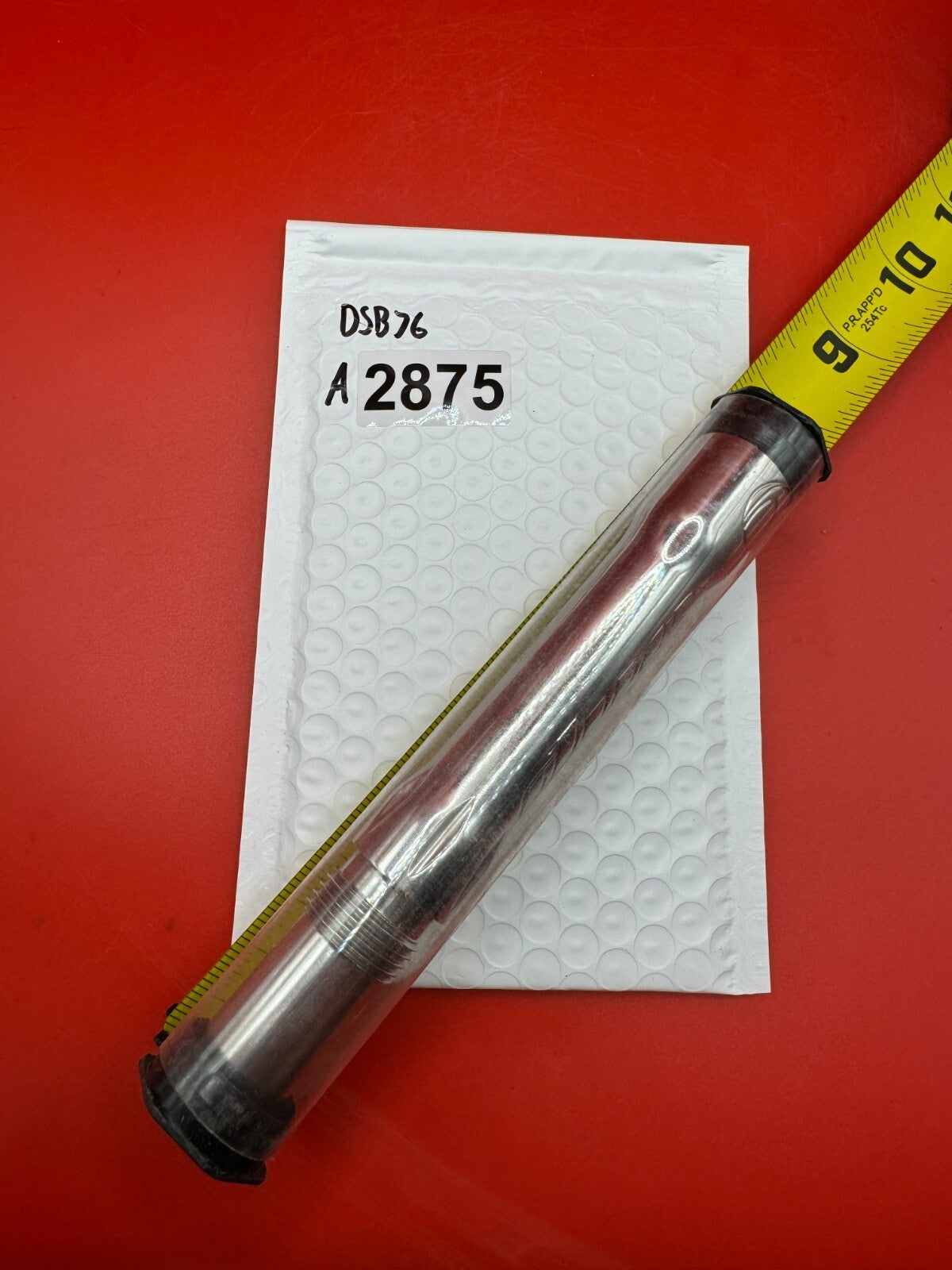 Dye SS Angel Threaded .688 Paintball Barrel Back - used paintball barrel back - red anno/silver