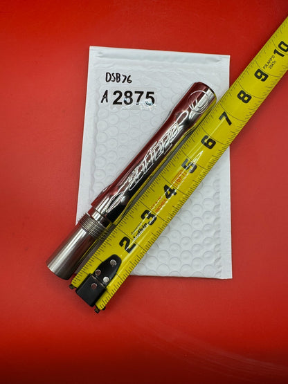 Dye SS Angel Threaded .688 Paintball Barrel Back - used paintball barrel back - red anno/silver