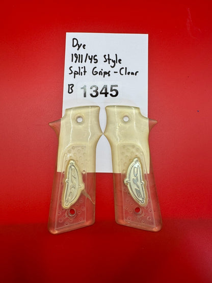 Dye 1911/45 Style Split Grips - Clear