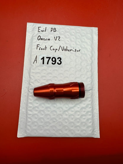 Evil PB Omen V2 Front Cap/Volumizer - used paintball front cap / volumizer - orange anno