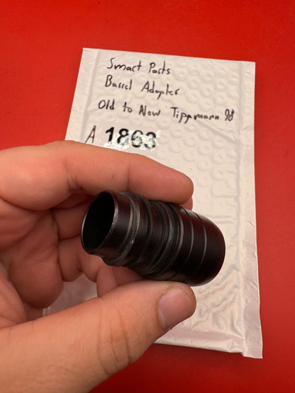 Smart Parts Paintball Barrel Adapter Old to New Tippmann 98 - used paintball barrel adapter - black