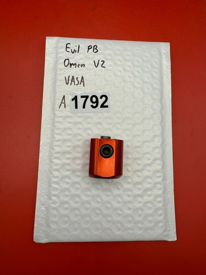 Evil PB Omen V2 VASA - used paintball velocity adjuster / screw assembly (vasa) - orange anno