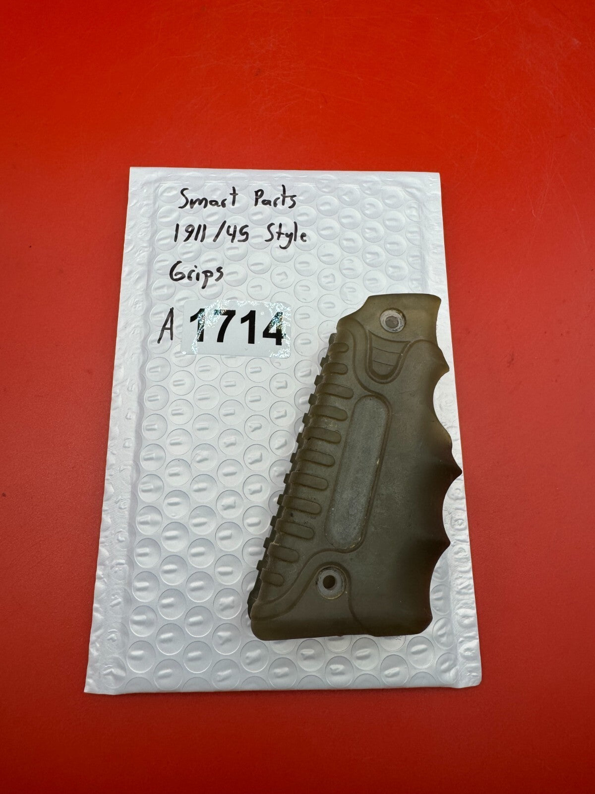 Smart Parts 1911/45 Style Grips - used paintball grip panels - olive drab / smoke