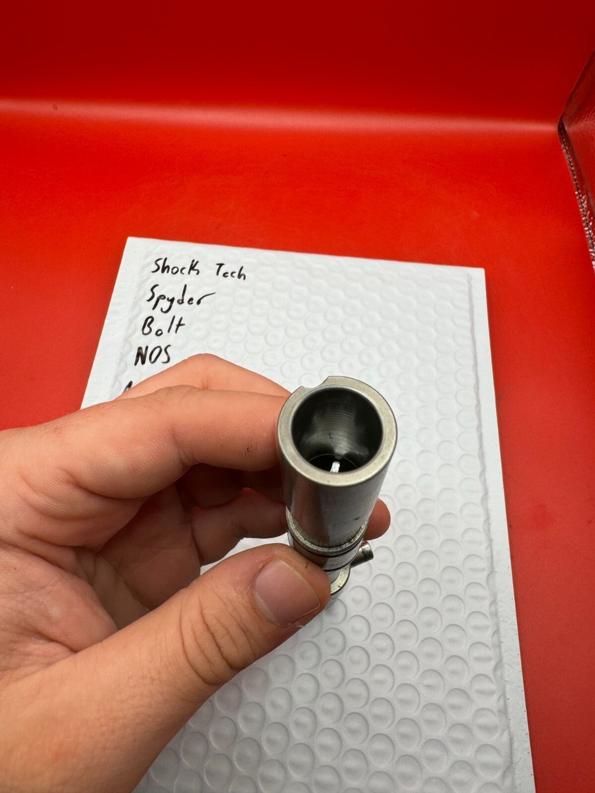 Shock Tech Spyder Bolt NOS - used paintball bolt - silver