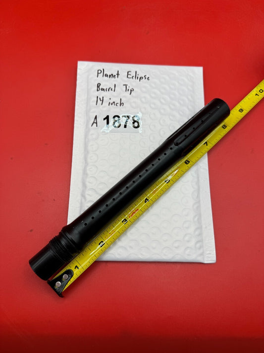 Planet Eclipse Paintball Barrel Tip 14 Inch - used paintball barrel tip - black