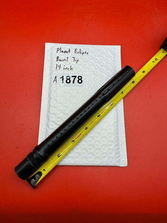 Planet Eclipse Paintball Barrel Tip 14 Inch - used paintball barrel tip - black