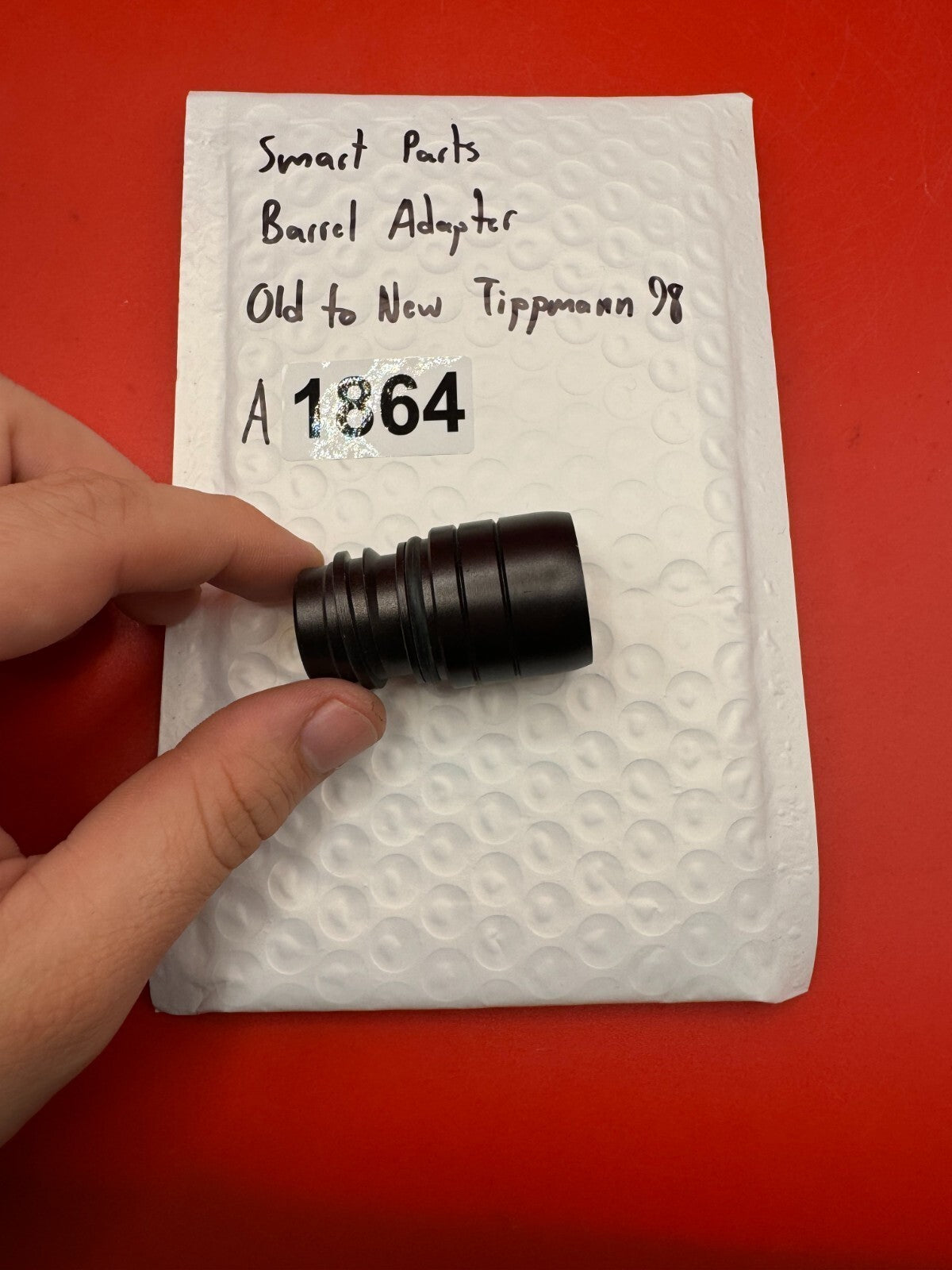 Smart Parts Paintball Barrel Adapter Old to New Tippmann 98 - used paintball barrel adapter - black