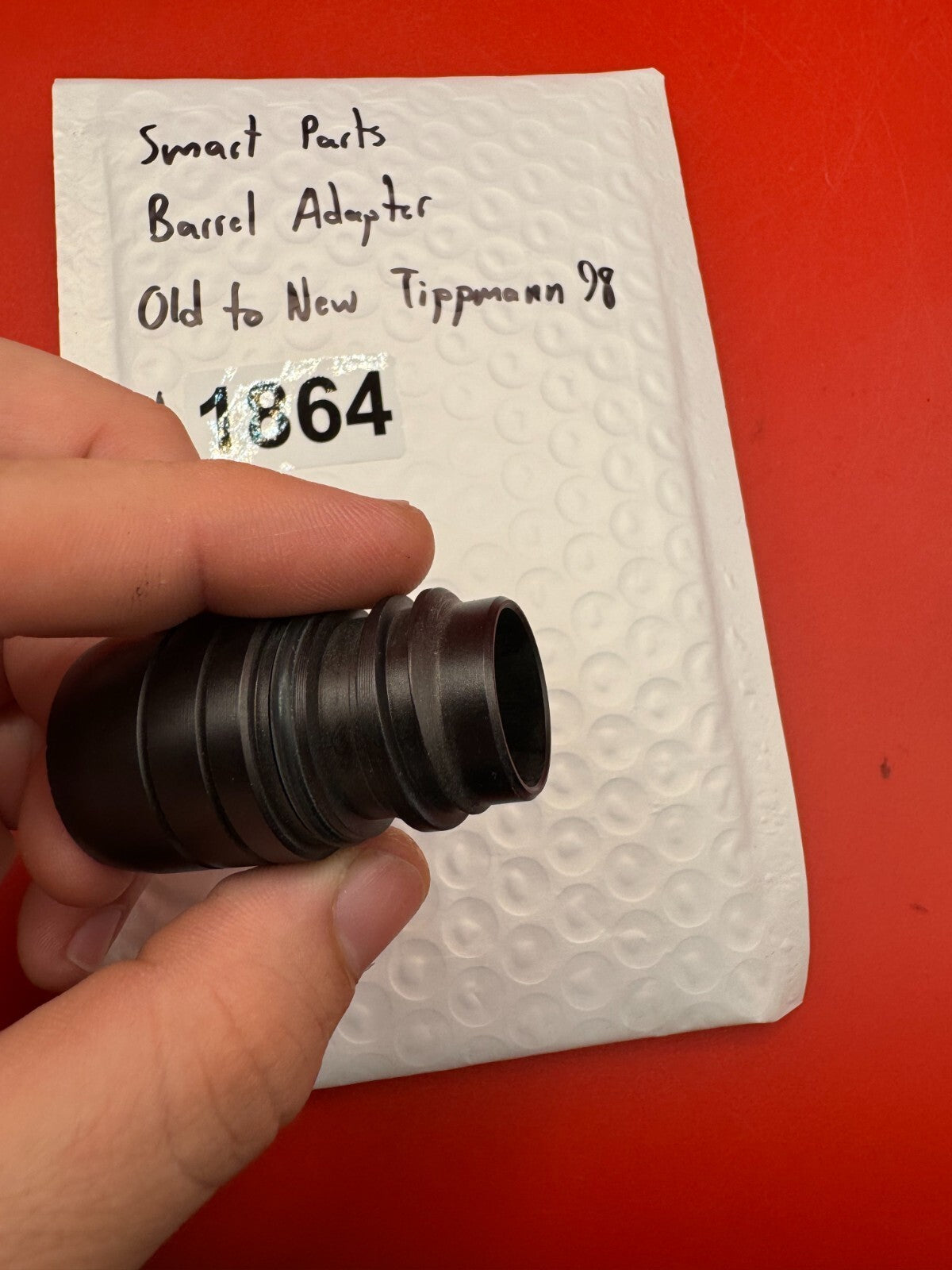 Smart Parts Paintball Barrel Adapter Old to New Tippmann 98 - used paintball barrel adapter - black
