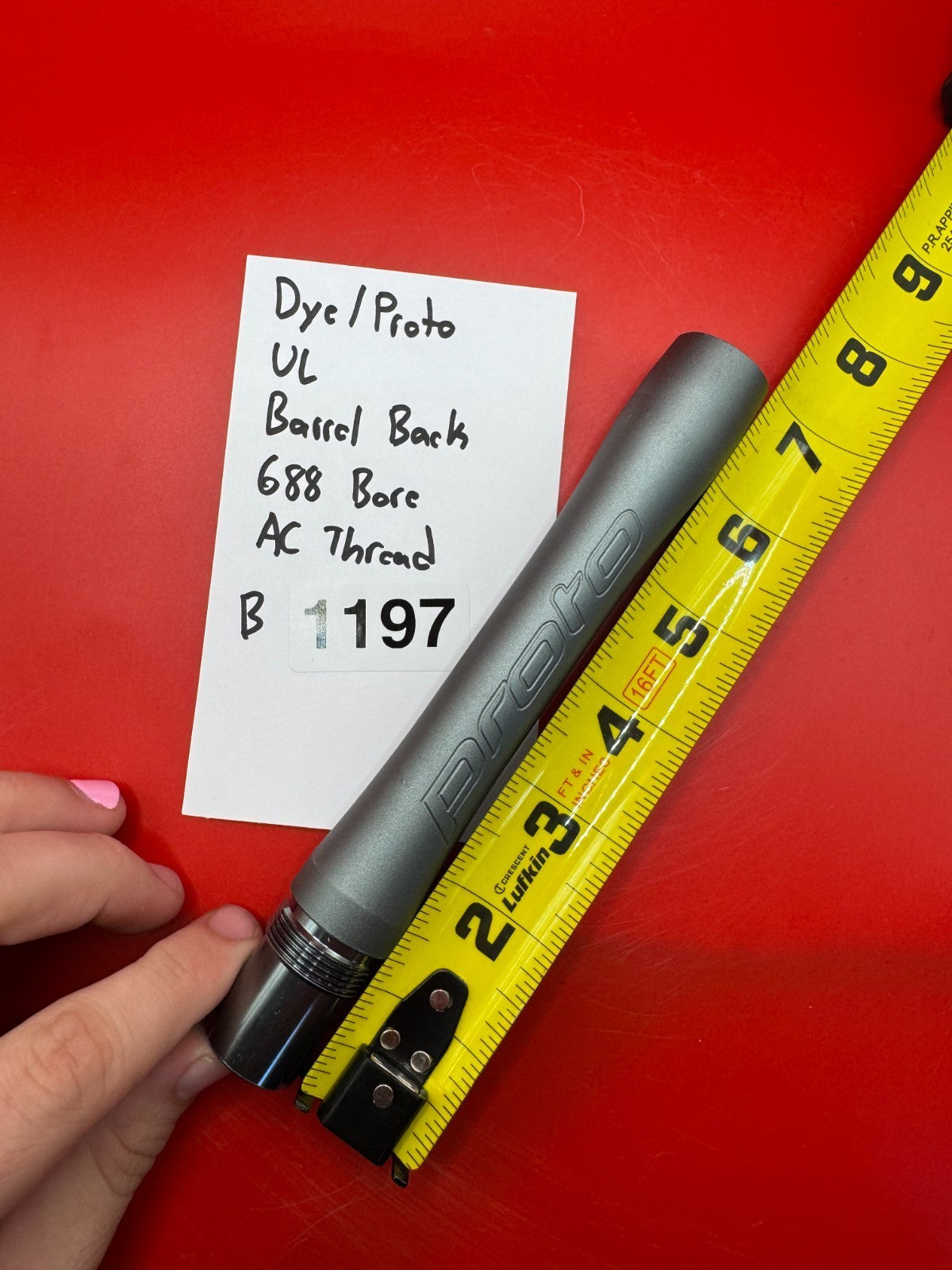 Dye/Proto UL Paintball Barrel Back 688 Bore AC Thread
