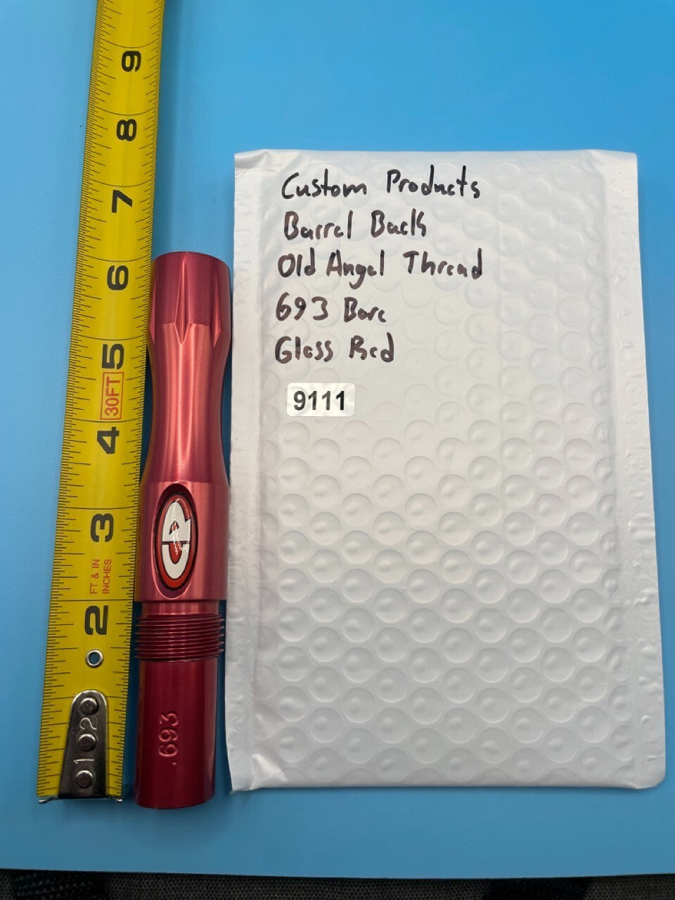 Custom Products Paintball Barrel Back Old Angel Thread 693 Bore Gloss Red