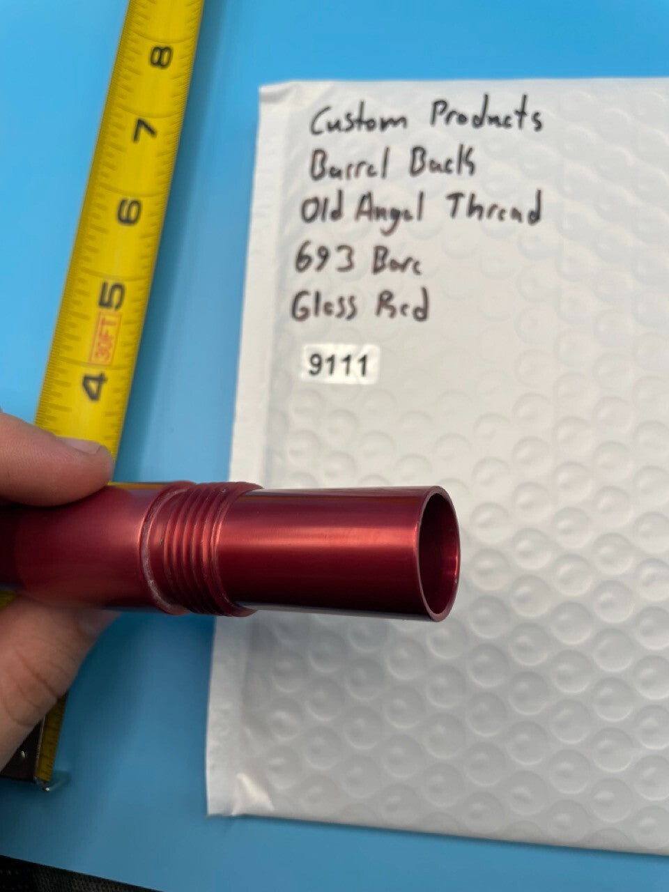 Custom Products Paintball Barrel Back Old Angel Thread 693 Bore Gloss Red