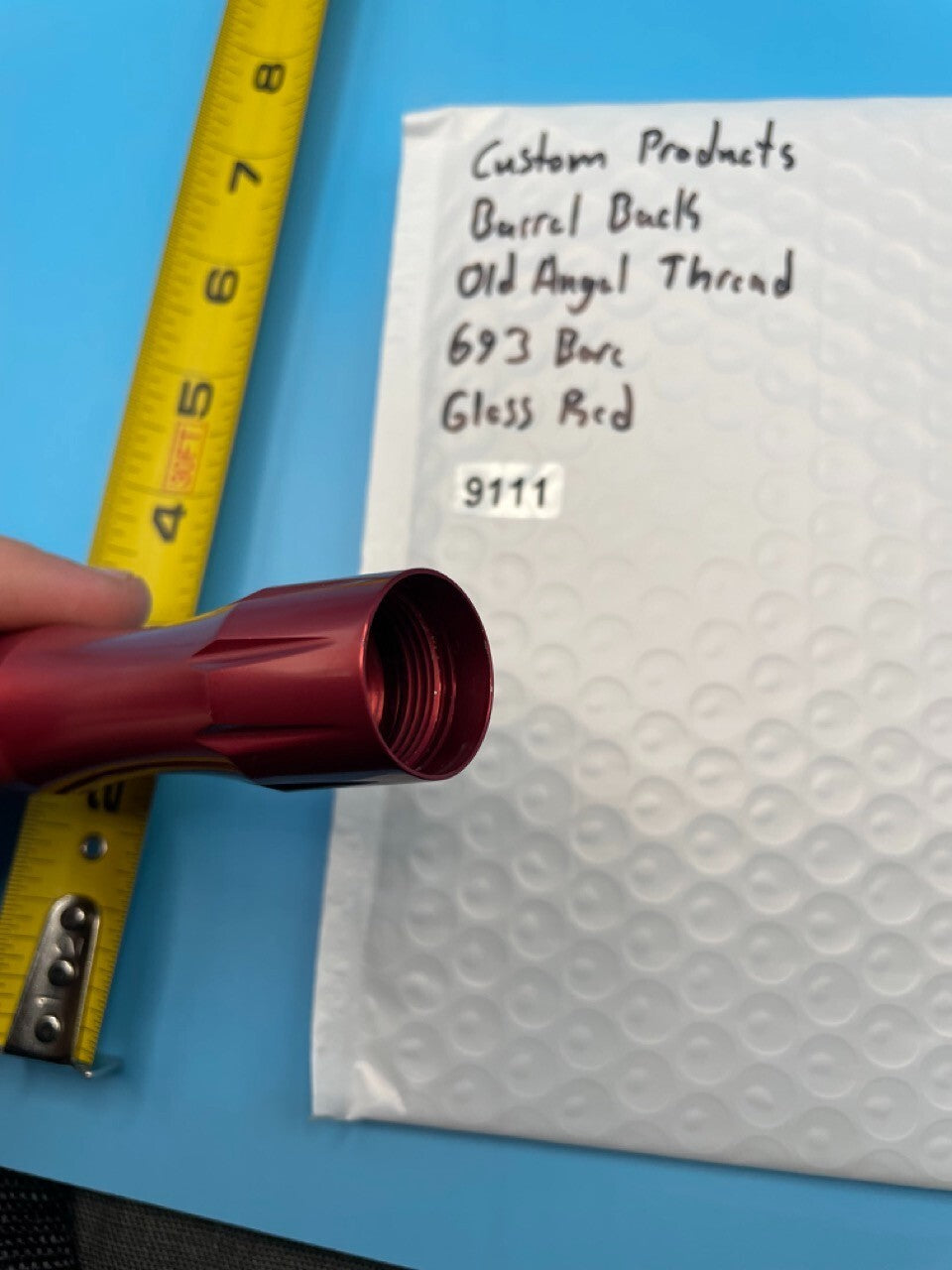 Custom Products Paintball Barrel Back Old Angel Thread 693 Bore Gloss Red