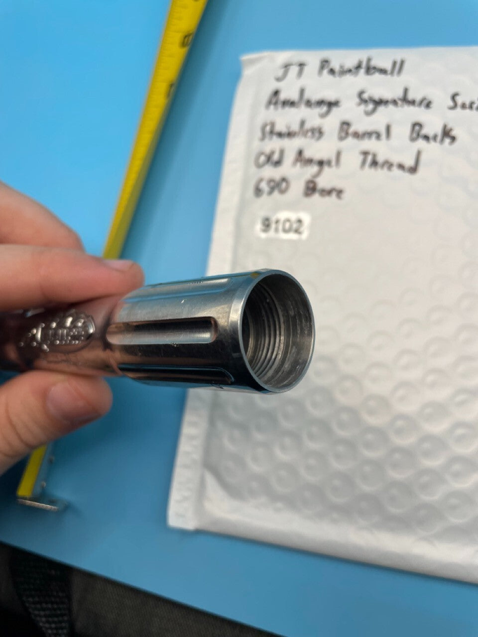 JT Paintball Avalanche Signature Series Stainless Barrel Back Old Angel Thread