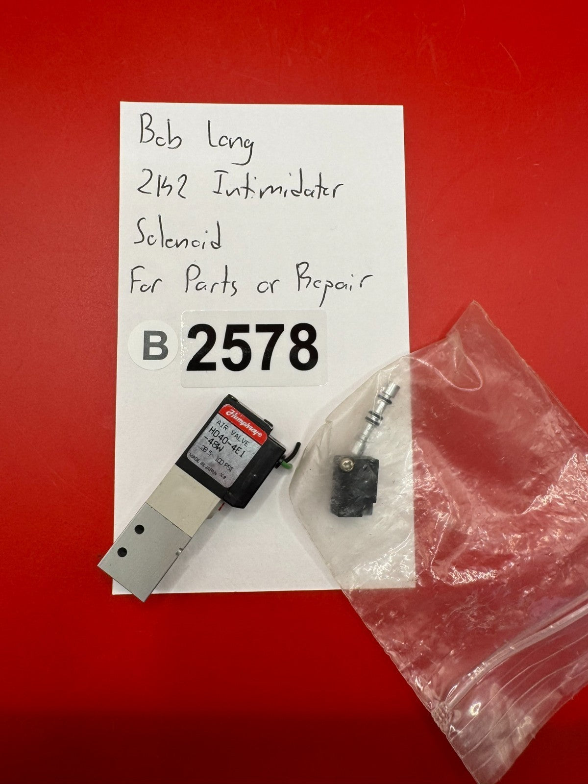 Bob Long 2K2 Intimidator Solenoid For Parts or Repair